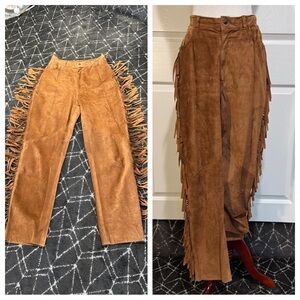 Vintage Brown Fringe Pants
